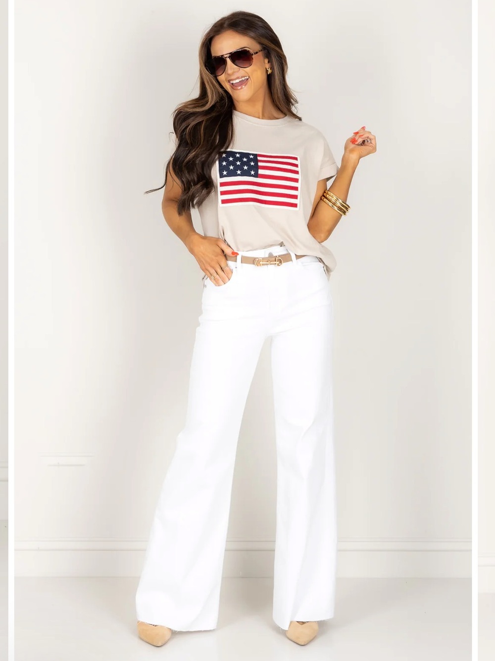 Fiona White Wide Leg Jeans